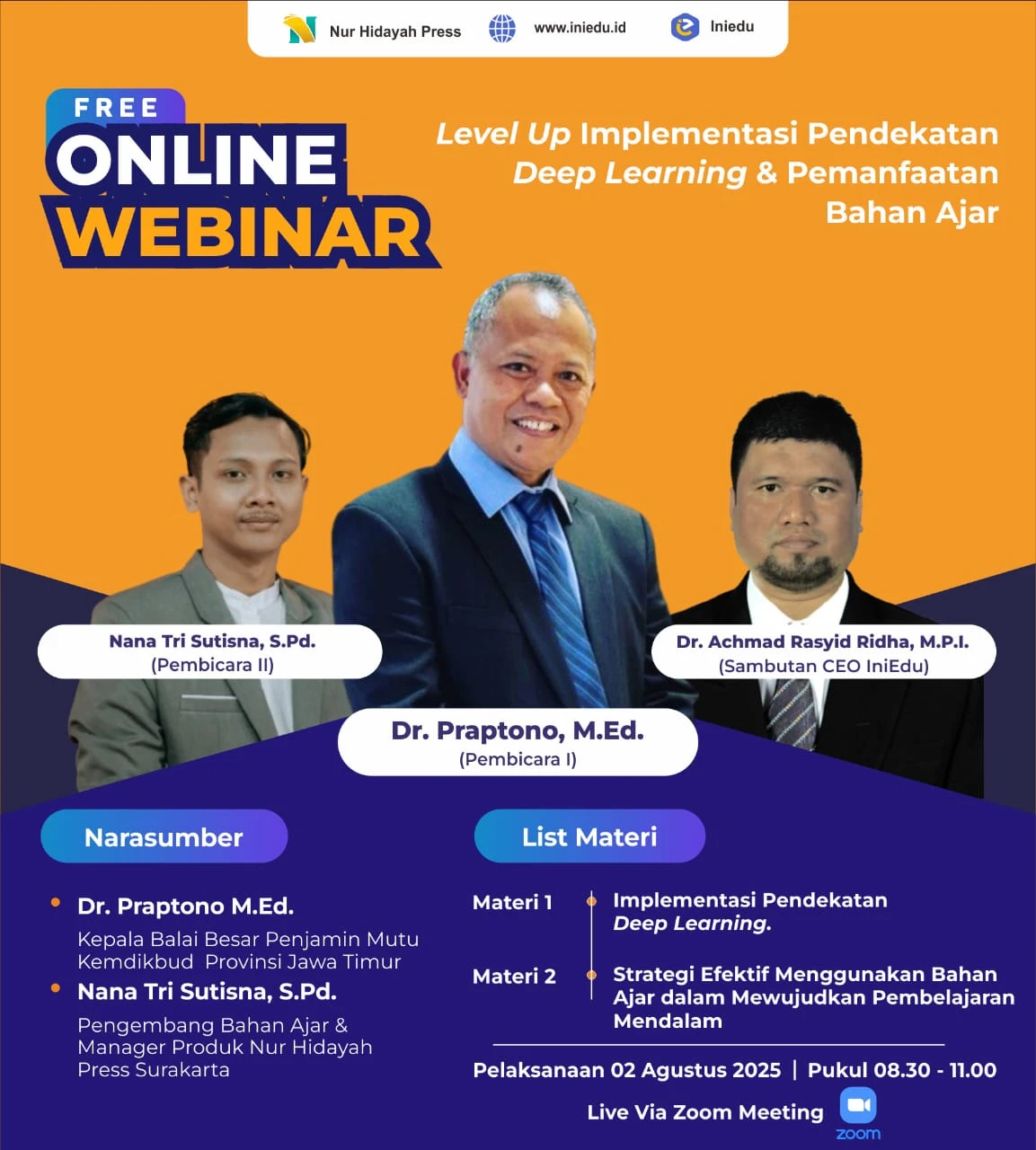 Flyer Level Up Implementasi Pendekatan Deep Learning & Pemanfaatan Bahan Ajar