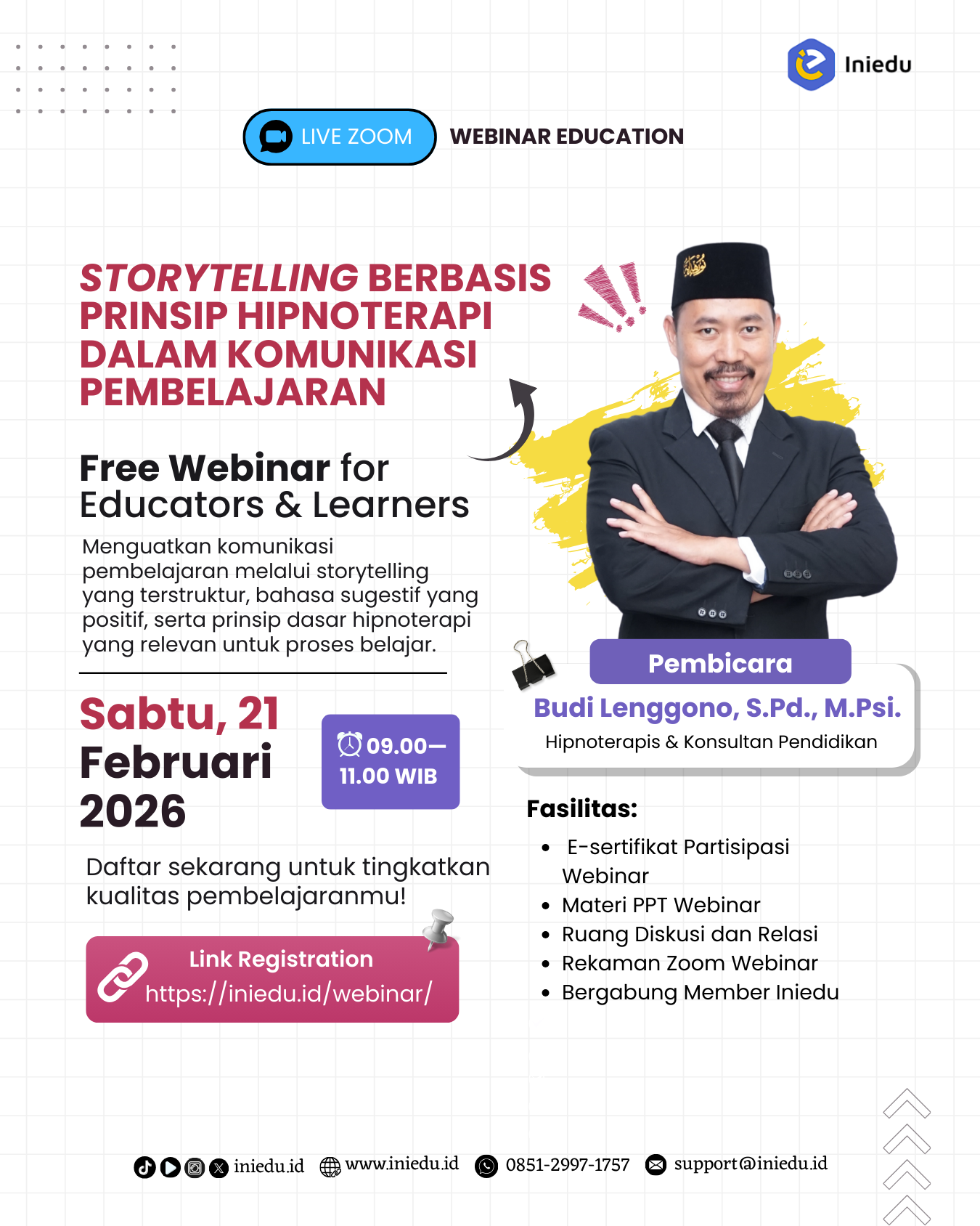 Flyer Storytelling Berbasis Prinsip Hipnoterapi dalam Komunikasi Pembelajaran